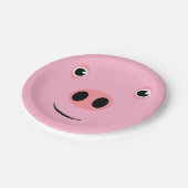 Schwein-Gesicht Pappteller (Schrägansicht)