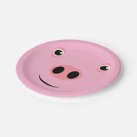Schwein-Gesicht Pappteller (Schrägansicht)
