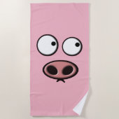 Schwein-Gesicht Strandtuch (Vorderseite)