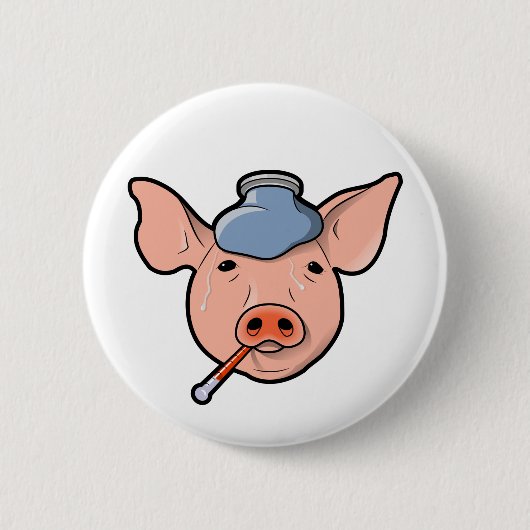 Schwein-Grippe - Knopf Button (Vorderseite)