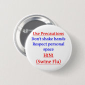 Schwein-Grippe-Vorkehrungen Button (Vorne & Hinten)