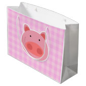 Schwein Große Geschenktüte (Rückseite Schrägansicht)