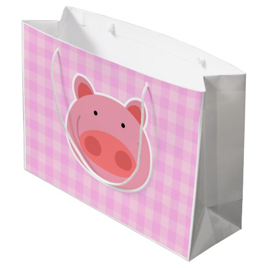  Schwein Große Geschenktüte (Rückseite Schrägansicht)