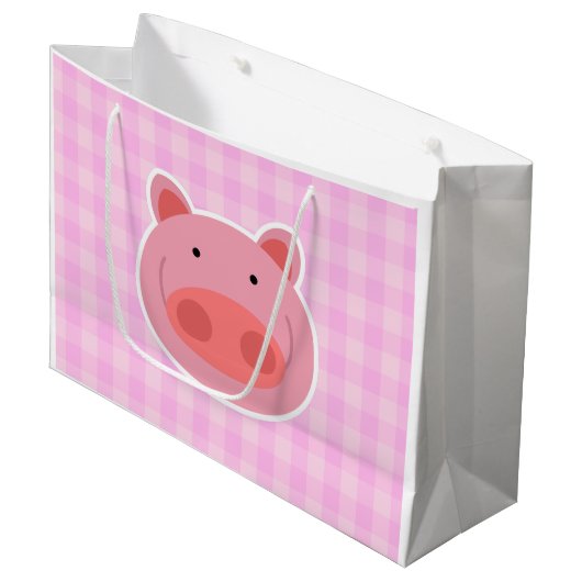  Schwein Große Geschenktüte (Vorderseite Schrägansicht)