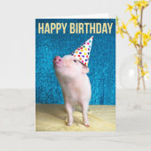 Schwein-heraus Geburtstags-Karte Karte (Gelbe Blume)