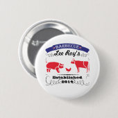 Schwein, Huhn und Kuh Vintage Barbeque Button (Vorne & Hinten)