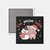Schwein ich bin Schnee Niedlich Snowman Snow Pun M Magnet (Vorderseite/Rückseite)