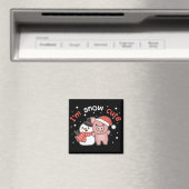 Schwein ich bin Schnee Niedlich Snowman Snow Pun M Magnet (In Situ (Geschirrspüler))