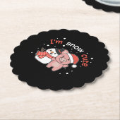 Schwein ich bin Schnee Niedlich Snowman Snow Pun Untersetzer (angewinkelt)