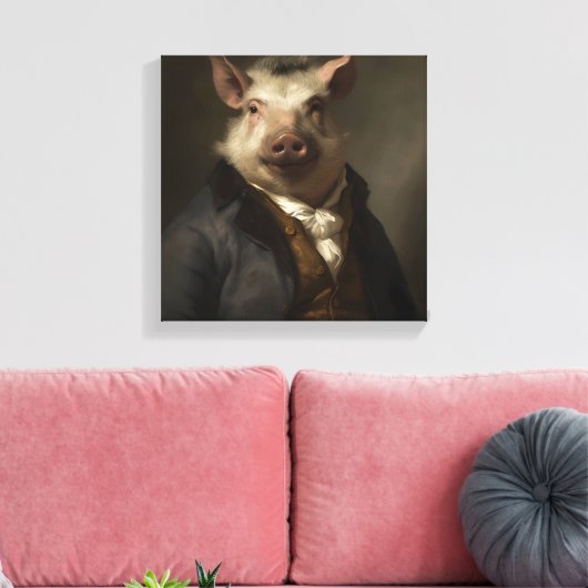 Schwein im Anzug | Tierart | Tier in einem Anzug Leinwanddruck (Insitu (Wohnzimmer))
