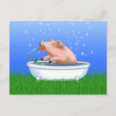 Schwein im Bad Postkarte (Vorderseite)
