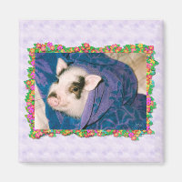 Schwein im Handtuchwrap Square Magnet