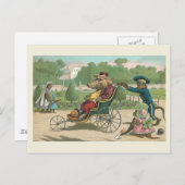 "Schwein im Rollstuhl" Vintag Postkarte (Vorne/Hinten)