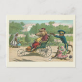 "Schwein im Rollstuhl" Vintag Postkarte (Vorderseite)