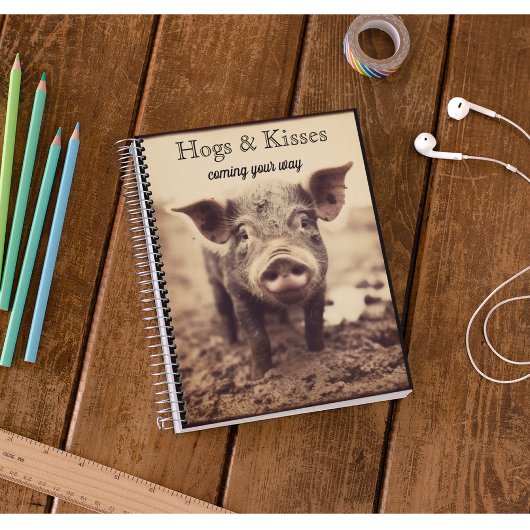 Schwein im Schlamm, Hunde und Küsse Notizblock