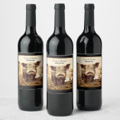 Schwein im Schlamm, Hunde und Küsse Weinetikett (Flaschen)