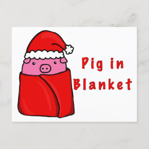 Schwein in Decke Postkarte