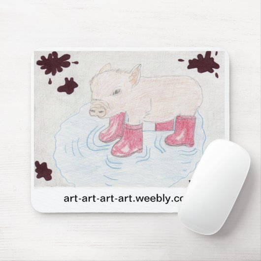 Schwein in den Stiefeln Mousepad (Mit Mouse)