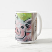 Schwein in der Scheunen-Tasse Kaffeetasse (VorderseiteRechts)