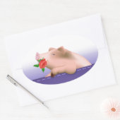 Schwein in der Tasche Ovaler Aufkleber (Umschlag)