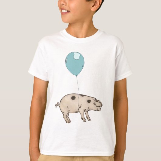 Schwein in einem Ballon T-Shirt (Vorderseite)
