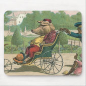 "Schwein in einem Rollstuhl" Vintag Mousepad (Vorne)