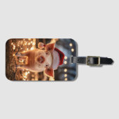Schwein in einer Weihnachtsmannmütze Gepäckanhänger (Vorderseite (Horizontal))
