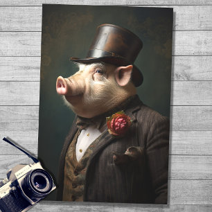 Schwein in Gentleman's Clothing 1 Decoupage Paper Seidenpapier