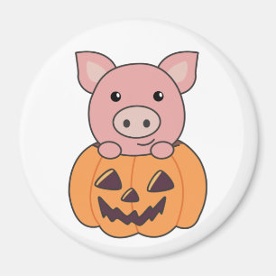 Schwein in Kürbiskraut Schweine glückliche Hallowe Magnet