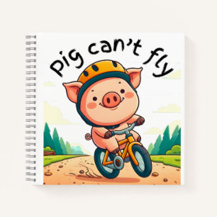 Schwein kann nicht fliegen. L Pink BG Notizblock