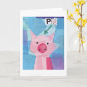 Schwein Karte (Gelbe Blume)