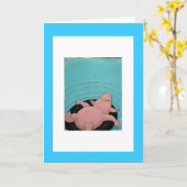 Schwein Karte (Gelbe Blume)