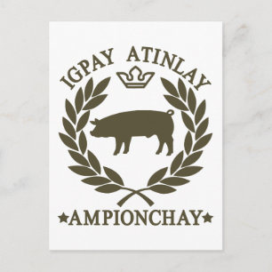 Schwein-Latein Postkarte