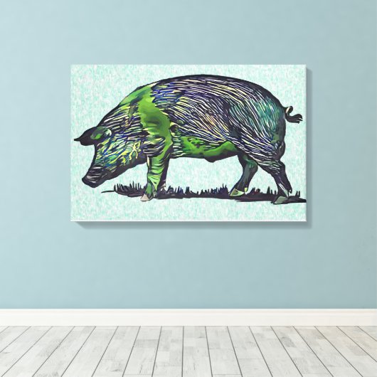 Schwein Leinwanddruck (Insitu (Holzboden))