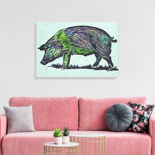 Schwein Leinwanddruck (Insitu (Wohnzimmer))