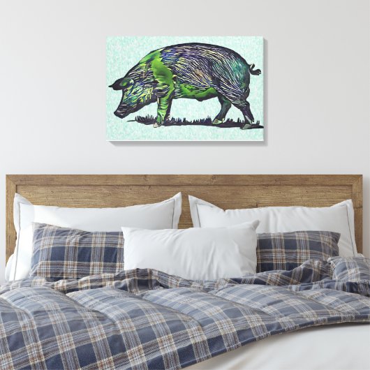 Schwein Leinwanddruck (Insitu (Schlafzimmer))