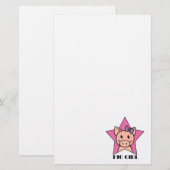 Schwein-Mädchen Briefpapier (Vorne/Hinten)