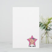 Schwein-Mädchen Briefpapier (Stehend Vorderseite)