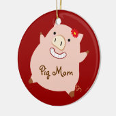 Schwein-Mama (hübsches Schwein) Keramikornament (Links)