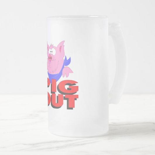 Schwein Mattglas Bierglas (VorderseiteRechts)