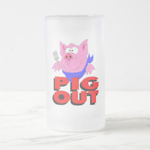 Schwein Mattglas Bierglas