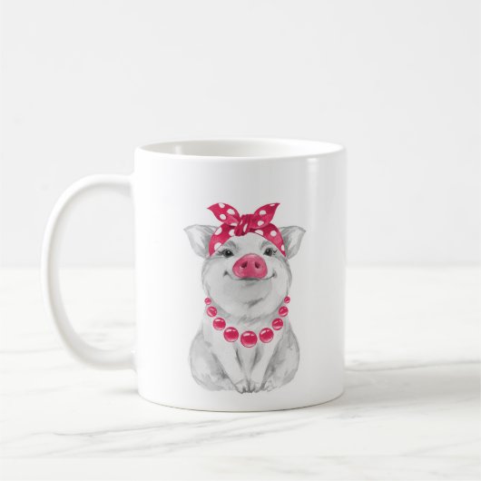 Schwein mit Bandana Kaffeetasse (Links)