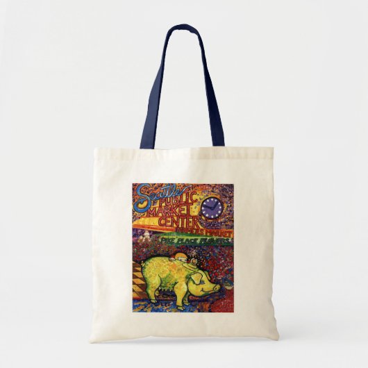 Schwein mit Blumen Tragetasche (Vorne)