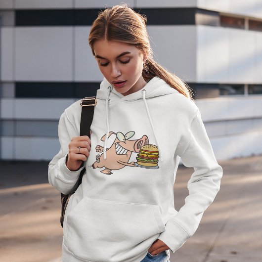 Schwein mit Burgerweibchen Hoodie