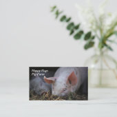 Schwein mit den schiefen Ohren, die im Stroh Visitenkarte (Stehend Vorderseite)