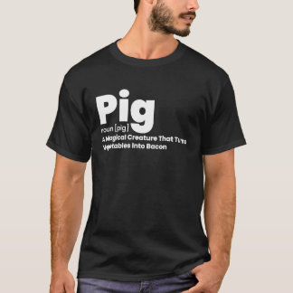 Schwein mit einer Erklärung, was Schwein bedeutet T-Shirt