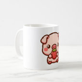 Schwein mit Erdbeere Kaffeetasse (Vorderseite Links)