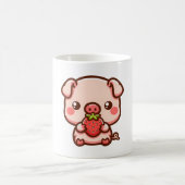 Schwein mit Erdbeere Kaffeetasse (Mittel)