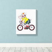 Schwein mit Fahrrad und Helm Leinwanddruck (Insitu (Holzboden))