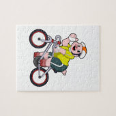 Schwein mit Fahrrad und Helm Puzzle (Horizontal)